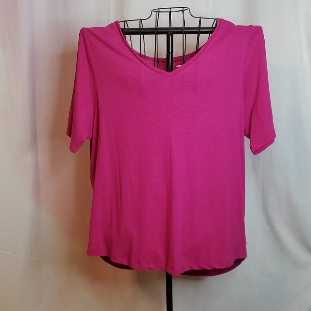 Magenta V-Neck Top